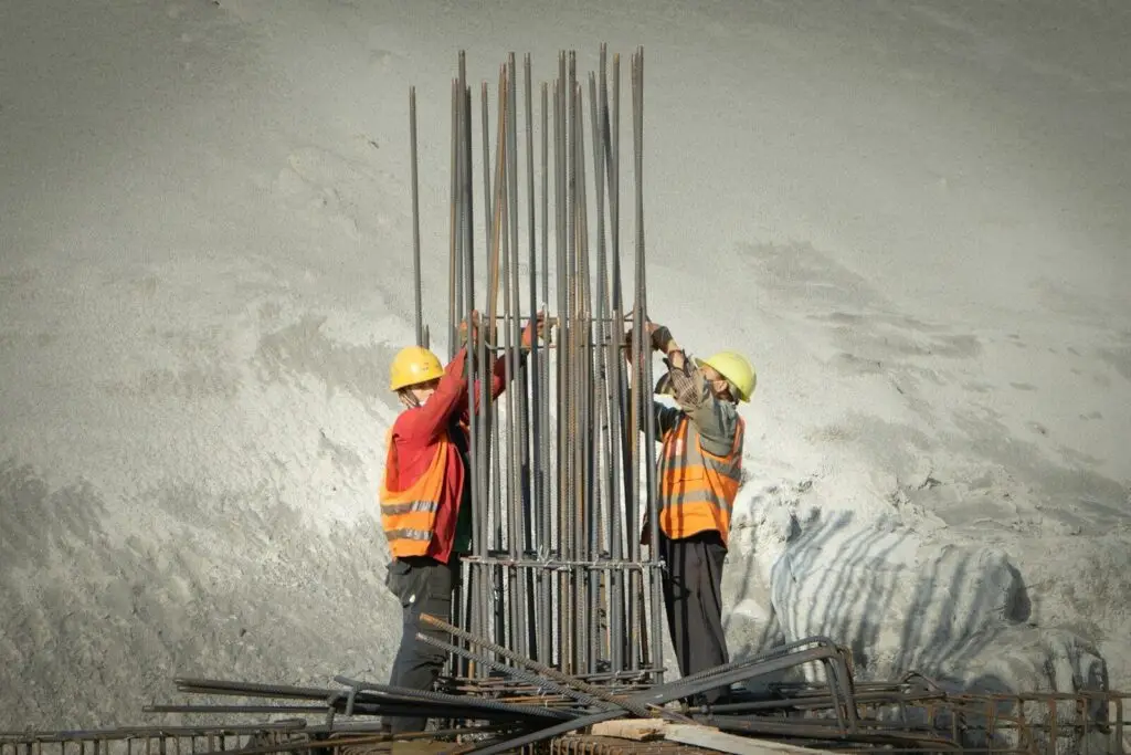 two men working on a construction site